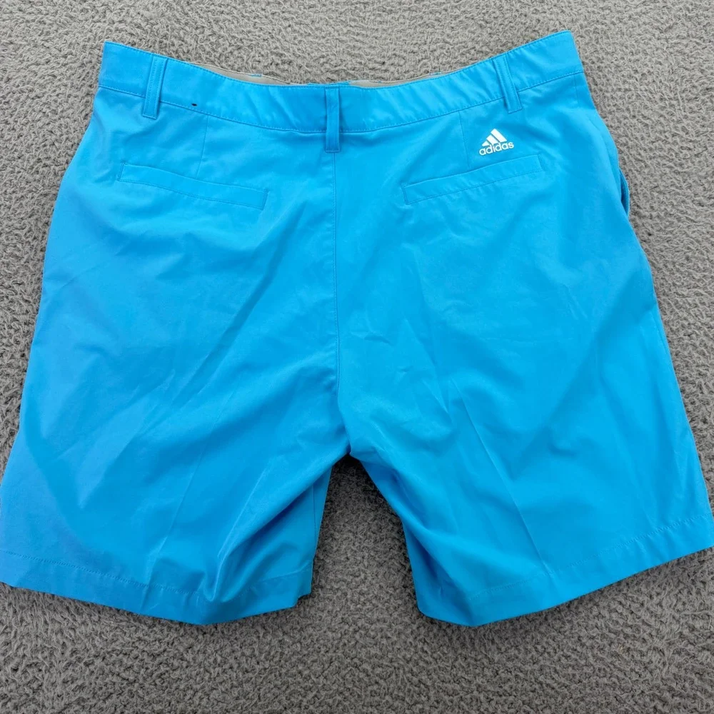 Adidas Golf Ultimate365 Mens Shorts Cyan Blue Stretch Waistband Size 36